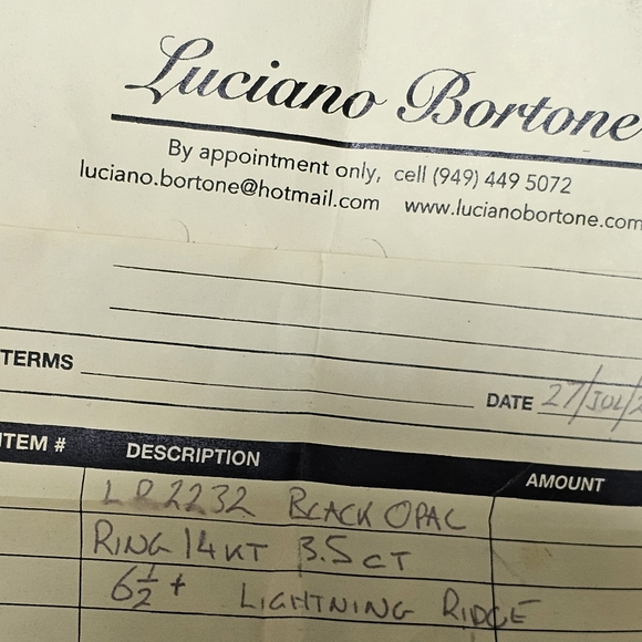 Black Opal 3.5 carat 14k Gold Ring Lightning Ridge Please Read Condition Details - Picture 14 of 16